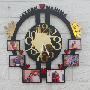 Couple Special Photo Wall Clock with Name