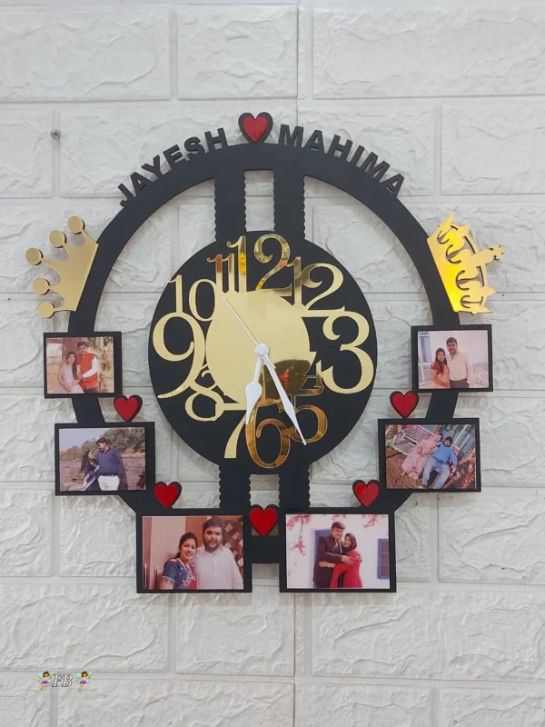Couple Special Photo Wall Clock with Name