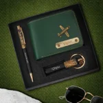 Personalized Gold Flake Combo - Wallet Pen and Keychain Combo