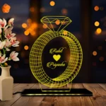 3D Acylic Name in Ring LED Lamp