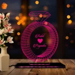 3D Acylic Name in Ring LED Lamp