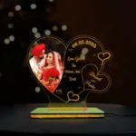 Acrylic Heart Multi-LED Table Lamp