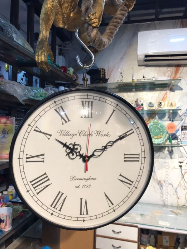 Round Wall Hanging Double Sided Railway Clock