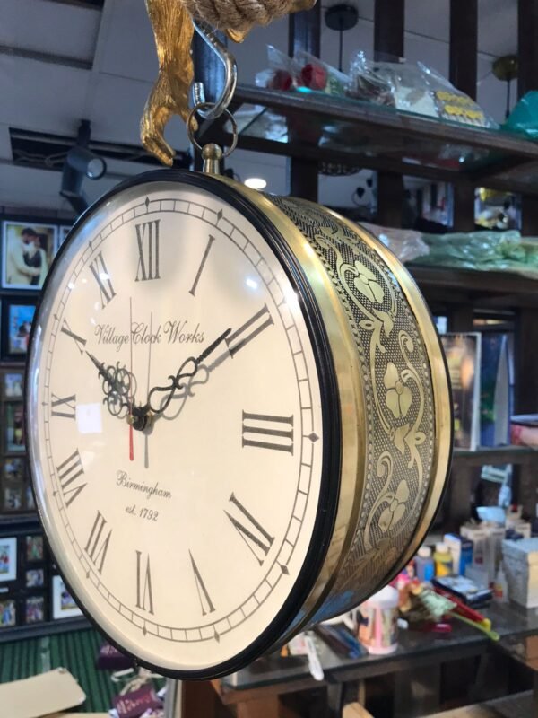 Round Wall Hanging Double Sided Railway Clock