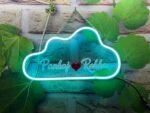 Cloud neon sign with 3d written your quote
