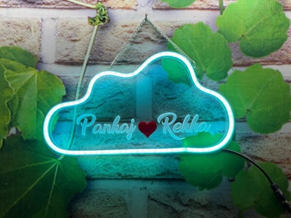 Cloud neon sign with 3d written your quote