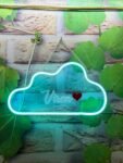 Cloud neon sign with 3d written your quote