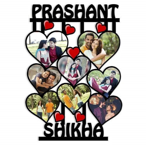 Mdf Heart Shaped Photo Frame with Name