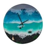 Resin Art wall clock | Premium Epoxy Resin Art Wall Clocks For Home Decor | Beach Theme 8x8in