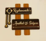 Brown Wooden MDF Name Plate, For Home