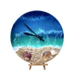 Resin Art wall clock | Premium Epoxy Resin Art Wall Clocks For Home Decor | Beach Theme 8x8in