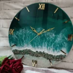 Resin Art wall clock | Premium Epoxy Resin Art Wall Clocks For Home Decor | Beach Theme 8x8in