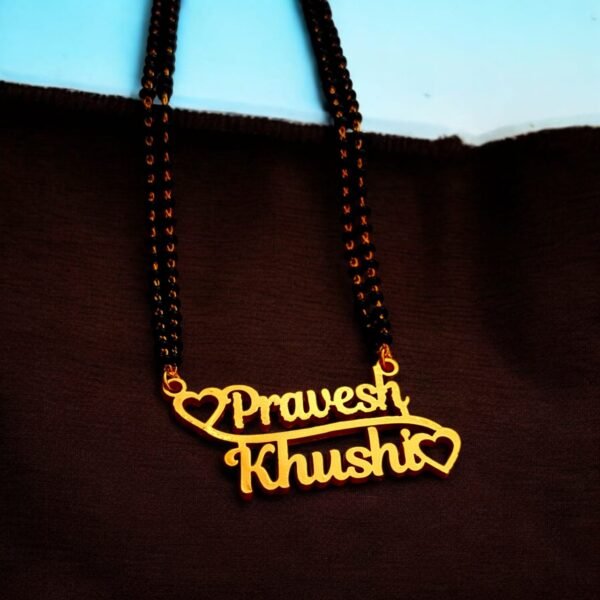 CUSTOMIZED / Personalised COUPLE NAME mangalsutra WITH CROWN,HEART,STAR Pendant Keychain With Ur name and Love