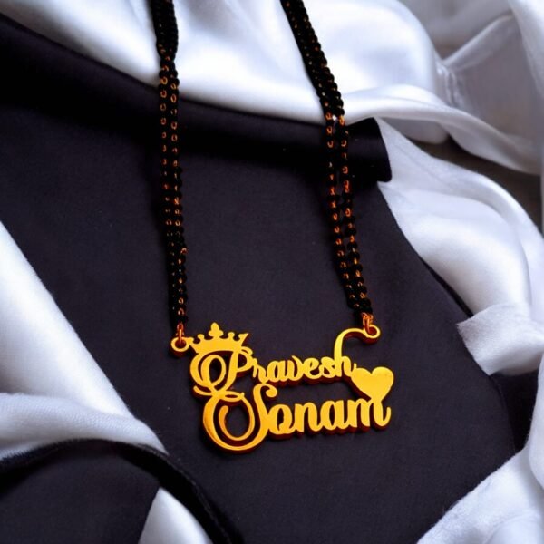 CUSTOMIZED / Personalised COUPLE NAME mangalsutra WITH CROWN,HEART,STAR Pendant Keychain With Ur name and Love