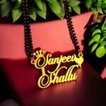 CUSTOMIZED / Personalised COUPLE NAME mangalsutra WITH CROWN,HEART,STAR Pendant Keychain With Ur name and Love