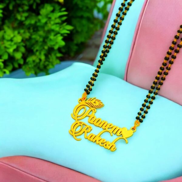 CUSTOMIZED / Personalised COUPLE NAME mangalsutra WITH CROWN,HEART,STAR Pendant Keychain With Ur name and Love