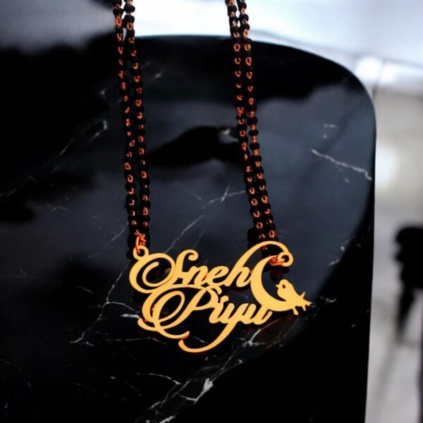 CUSTOMIZED / Personalised COUPLE NAME mangalsutra WITH CROWN,HEART,STAR Pendant Keychain With Ur name and Love