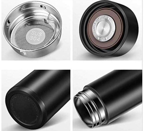 Customized Temperature Water Bottle with Engraved Name - Stay Hydrated and Stylish - BLACK