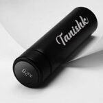 Customized Temperature Water Bottle with Engraved Name - Stay Hydrated and Stylish - BLACK