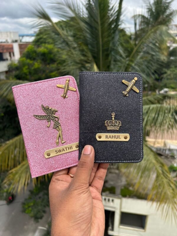 Customised Passport Holder for Gift Personalised Name & Charm Leather Passport Cover Holder for Men & Women