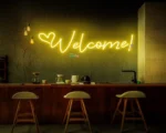 Welcome Neon Sign, 13.9×5 inch LED Welcome Sign for Business, Commerce "Welcome" Neon Signs for Wall Decor for Glass Window Shop Cafe Restaurant