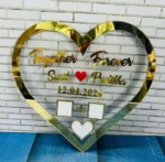 Acrylic Heart Shape Nama, For Gift, Size: 12x12 inch