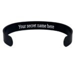 KlowAge Personalized Adjustable Unisex Matte Black Colour Bracelet,kada with Your Name Front side & Secret name or Hidden Message engraved on back side. Best gift choice for your loved ones. Ideal for friend, husband, wife, girlfriend.