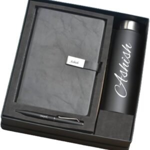 Personalized Dairy, Pen & Bottle with Charm & Name Engaved | Customized Gift for Men