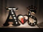 Treecase Alphabet LED Wedding Gifts for Marriage Couple | Customized Gifts for Couple | led Frames for Photos | 9 X 18 inch