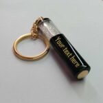 Personalized Gold and Sliver Flake Keychain