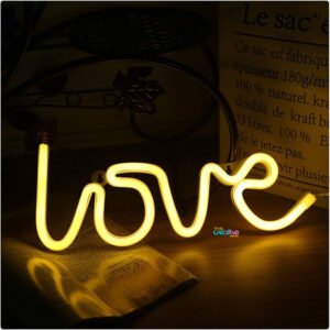 Love Neon Sign for Bedroom Party Supplies Battery Neon Light for Wall, led Neon Wall Signs Room Decoration Accessory Table Decoration