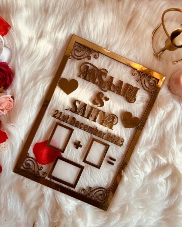 Personalized Customized Gift, Birthday Love Sign Acrylic Couple Thumb Gift Finger Print Gift Best Gift for Couples Anniversary Gift Engagement Gift Golden Letters (Rectangular Shape)