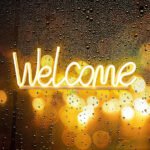 Welcome Neon Sign, 13.9×5 inch LED Welcome Sign for Business, Commerce "Welcome" Neon Signs for Wall Decor for Glass Window Shop Cafe Restaurant