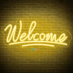 Welcome Neon Sign, 13.9×5 inch LED Welcome Sign for Business, Commerce "Welcome" Neon Signs for Wall Decor for Glass Window Shop Cafe Restaurant