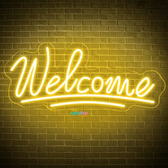 Welcome Neon Sign, 13.9×5 inch LED Welcome Sign for Business, Commerce "Welcome" Neon Signs for Wall Decor for Glass Window Shop Cafe Restaurant