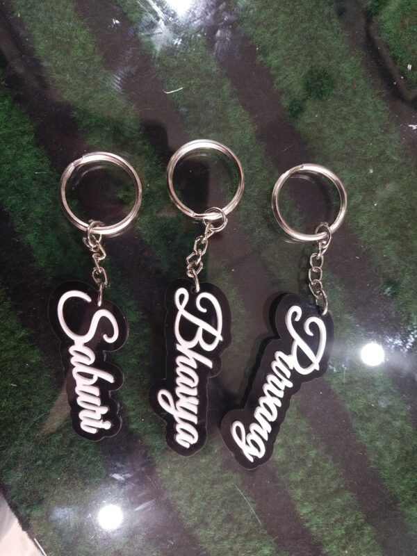 Customized Black White Name Keychain Key Chain