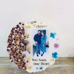 (Resin art) Our Love Story PhotoFrame for Valentine's Day, Birthday gift, Anniversary Gift, Gift for Sister, Brother, Friends, Mom, Dad, Couple, Preserve Special moments in single frame(10 inch Dia.)