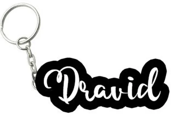 Customized Black White Name Keychain Key Chain