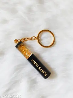 Personalized Gold and Sliver Flake Keychain
