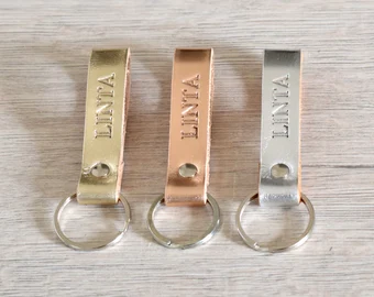 Personalized Leather Keychain