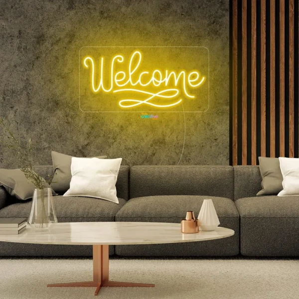 Welcome Neon Sign, 13.9×5 inch LED Welcome Sign for Business, Commerce "Welcome" Neon Signs for Wall Decor for Glass Window Shop Cafe Restaurant