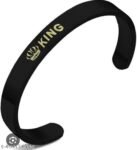 KlowAge Personalized Adjustable Unisex Matte Black Colour Bracelet,kada with Your Name Front side & Secret name or Hidden Message engraved on back side. Best gift choice for your loved ones. Ideal for friend, husband, wife, girlfriend.