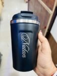 Personalised Stainless Steel Vacuum Coffee Mug with Temperature Display | 380 Ml Office Coffee Mug | Customised Travel Coffee Mug Leakproof with Name
