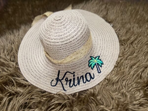 Customized Sun Hat UV Protection from Sunlight Beach Straw Sun Hat, White