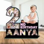 BONDING GIFTS Baby Photo Standy 1st to 9th Birthday 14 Inch Personalized Gift MDF Cutout Photo Customized Gift with Your Photos | Unique Gift for Anyone