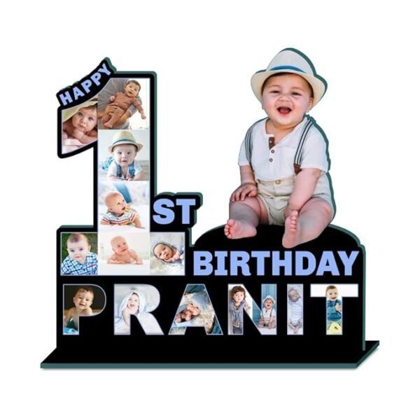 BONDING GIFTS Baby Photo Standy 1st to 9th Birthday 14 Inch Personalized Gift MDF Cutout Photo Customized Gift with Your Photos | Unique Gift for Anyone