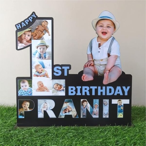 BONDING GIFTS Baby Photo Standy 1st to 9th Birthday 14 Inch Personalized Gift MDF Cutout Photo Customized Gift with Your Photos | Unique Gift for Anyone