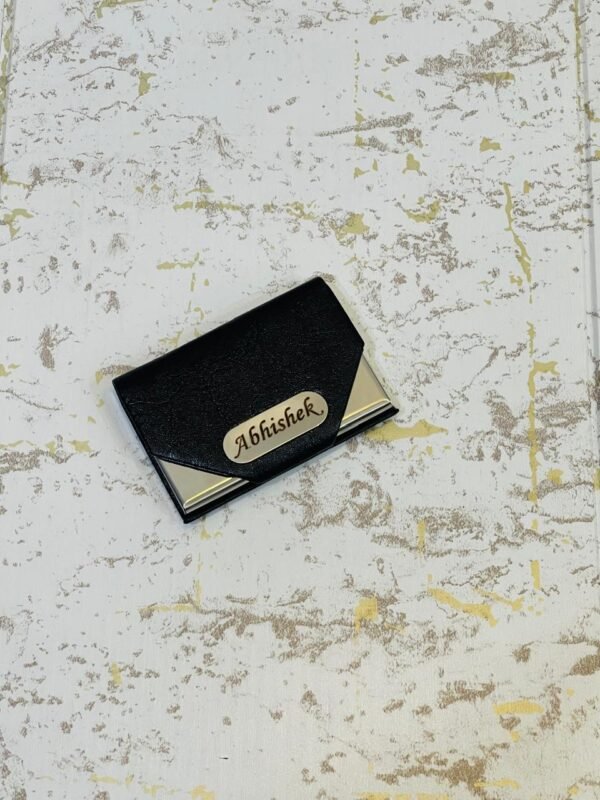 Pocket Sized Leather Business Visiting Card Case Credit Debit ATM Card Holder Wallet With Name Added