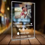 Personalized Acrylic Song Custom Acrylic Album Cover with Photo Gifts Customized Music Block Glass for Boyfriend Girlfriend Him Her Mom Dad
