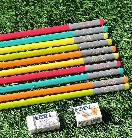 20 Piece Customized Name On Pencils Set. Personalized Gift For Kids Birthday And Return Gifts, (20 Pics)